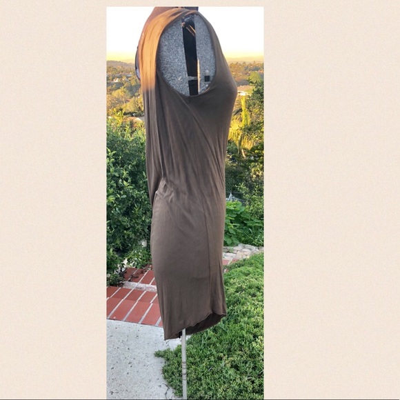 HELMUT LANG designer dress Brown asymmetrical dress modern y2k formal / casual 6 - Picture 6 of 8